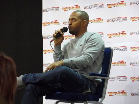 Noel Clarke giving a talk at Film & Comic Con Bournemouth