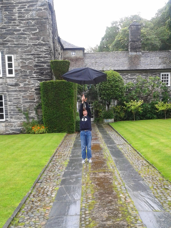 The rain at Plas Brondanw Gardens