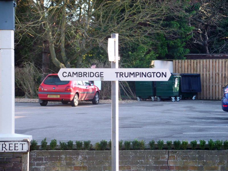Sign post at Doctor Who filming location Grantchester